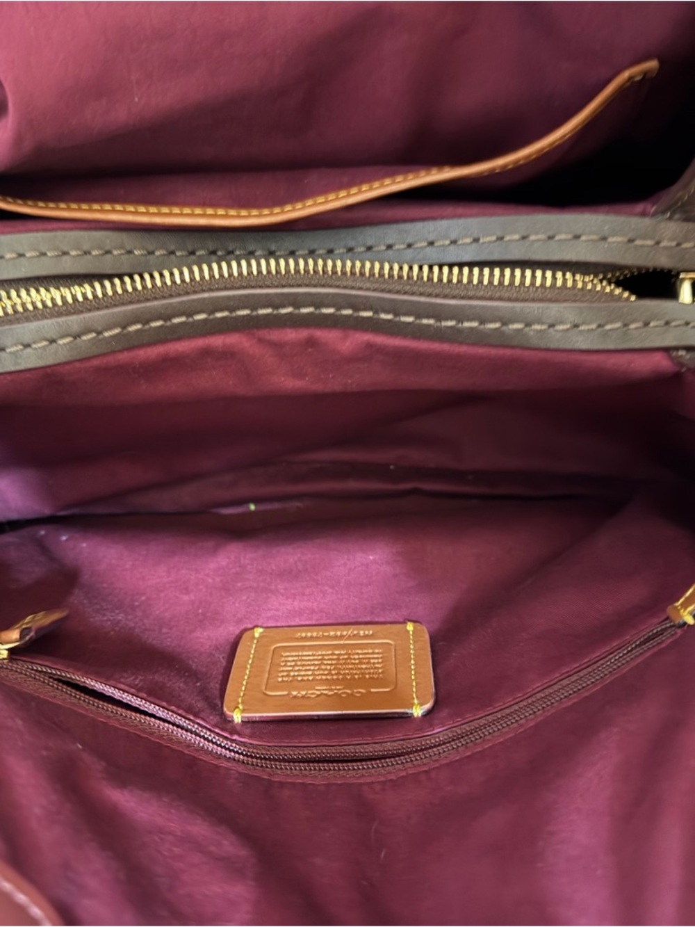Coach Brown Signature Canvas Shoulder Bag with Dark Brown Trim - Picture 5 of 12